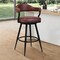 Armen Living Justin 26" Counter Height Swivel Vintage Coffee Faux Leather Bar Stool with Black Metal Legs LCJTBABLVC26 - alternate 7